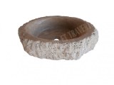 Travertin Noce Vasque Modèle Roche 40x50 cm Hauteur : 15 cm Qualité : 1'er Choix Finiti...