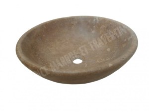 Travertin Noce Marron Vasque Modèle Bol Rond
