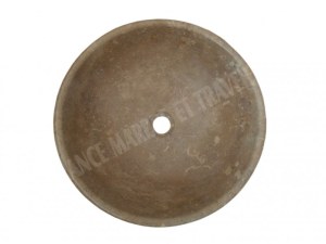 Travertin Noce Marron Vasque Modèle Bol Rond