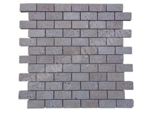 Travertin Noce Mosaïque 2,3x4,8 cm