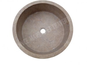 Travertin Noce Vasque Modèle Cylindre Mosaïque 4,8x4,8 cm