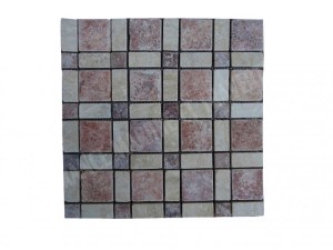 Travertin Rose - Beige Mosaïque Modèle Carré