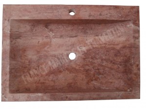 Travertin Rose Évier 70x50 cm Épaisseur : 10 cm Qualité : 1'er Choix Finition : Adouci...