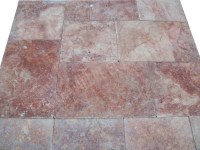 Travertin Rose Rouge 1,2cm Opus Romain 1er Choix