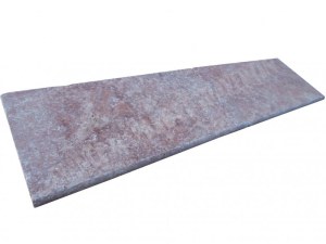 Travertin Rose Margelle de Piscine Bord Arrondi 30,5x61 cm