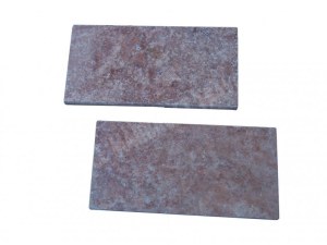 Travertin Rose Margelle de Piscine Bord Arrondi 30,5x61 cm