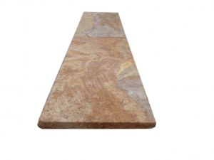 Travertin Jaune Scabas Margelle de Piscine Bord Arrondi 30,5x61 cm