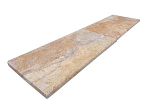 Travertin Jaune Scabas Margelle de Piscine Bord Arrondi 30,5x61 cm