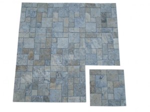 Travertin Silver Mosaïque Modelé Opus 3 Format