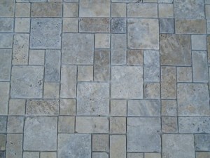 Travertin Silver Mosaïque Modelé Opus 3 Format