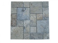 Travertin Silver Mosaïque Modelé Opus 3 Format