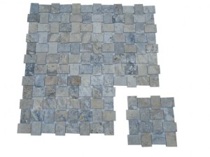 Travertin Silver Mosaïque 4,8x7,5 cm