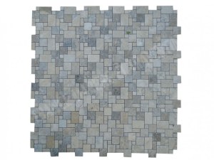 Travertin Silver Mosaïque Modelé Opus Romain