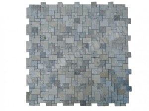 Travertin Silver Mosaïque Modelé Opus Romain