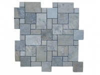 Travertin Silver Mosaïque Modelé Opus Romain