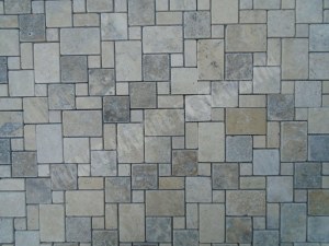 Travertin Silver Mosaïque Modelé Opus Romain