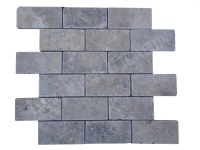 Travertin Silver Mosaïque 4,8x10 cm