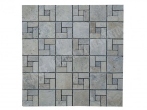 Travertin Silver Mosaïque Modelé Nice