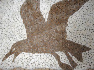 Travertin Multicolore Tableau Mouette 92x66 cm