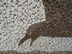 Travertin Multicolore Tableau Mouette 92x66 cm