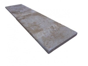 Travertin Walnut Margelle de Piscine Bord Arrondi 30,5x61 cm