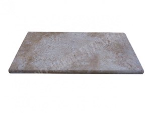 Travertin Walnut Margelle de Piscine Bord Arrondi 30,5x61 cm