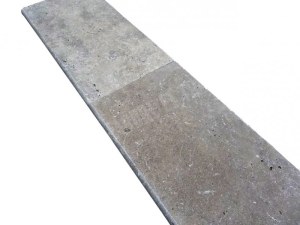 Travertin Walnut Margelle Bord Arrondi 30,5x61 cm