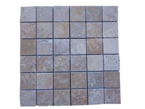 Travertin Walnut Mosaïque 4,8x4,8 cm