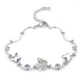 BRACELET MISS SWAN RHODIUM ET CRISTAL SWAROVSKI