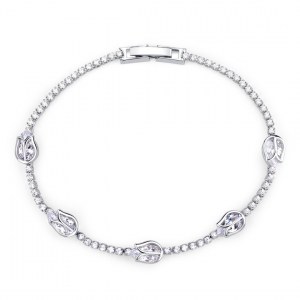 BRACELET MISS SWAN RHODIUM ET CRISTAL SWAROVSKI