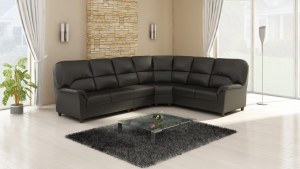 Canape angle florence pu similicuir chocolat