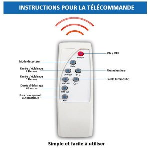 Lampe solaire pour extérieur - Série OVNI PLUS - 300 Watts - IP65 - 360° - 57 x 12 cm...