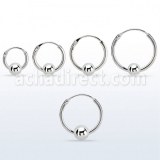 Piercing Argent 925 Anneau Captif 16g (1.2mm) avec boule 4mm En Gros
