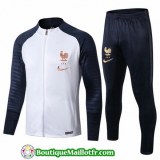 Survetement de foot pas cher France 2019 2020 Chine Ensemble Blanc/Bleu Marine