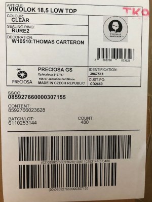 Lot bouchons en verre pour bouteille de vin