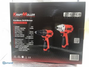 KRAFTMULLER - Duo Perceuse et Visseuse a Chocs 18V sans fil 2 Batterie
