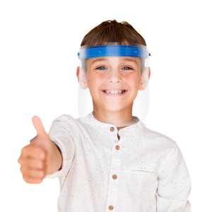 Visière transparente BLEUE - L 280 x P 0,4 x H 195 mm