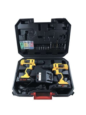 SET DE VISSEUSE – PERCEUSE À CHOC 18 V - SANS FIL - KRAFT WORLD PRO