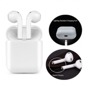 Ecouteurs airpods sans fil avec housse de protection-Blanc