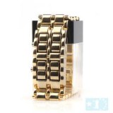 Montre-Bracelet LED Elégante, Bracelet en Acier Inoxydable - Bronze (1CR2016)