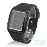 Femmes cuir PU bande de conduit montre-bracelet de mode avec alarme et calendrier