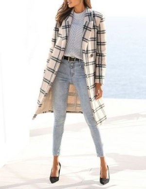 050074 Manteau à carreaux pour femme par Lascana