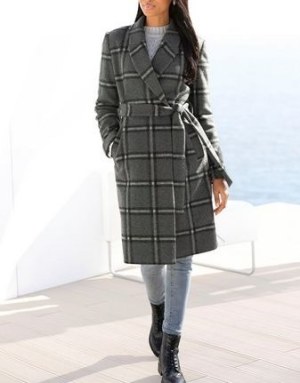 050074 Manteau à carreaux pour femme par Lascana