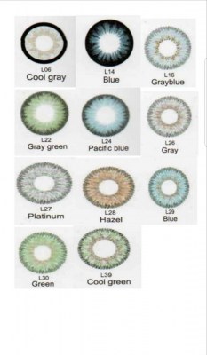 Lentilles de contact plusieurs couleurs