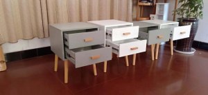 Lot de Table de Chevet Scandinaves + Dérouleur Papier Bambou