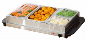 Serveur Buffet 3 Portions 4 plaques chauffantes + Thermostat et couvercle - Modèle roya...