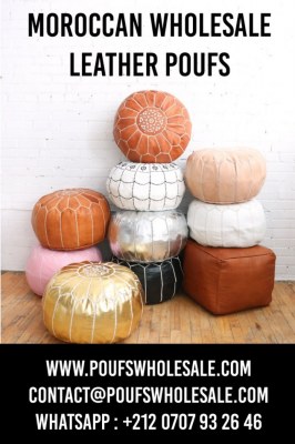 WHOLESALE MOROCCAN LEATHER POUFS/POUFFES/OTTOMANS