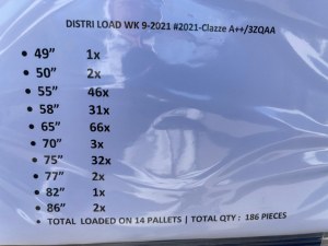 Lot de 186 TV (retours avec emballages d'origine)