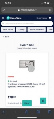 DESTOCKAGE LOT D'EVIER FRANKE INOX