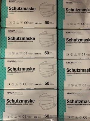 Masque chirurgicaux bleus type iir français EN14683:2019